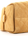 Suede Quilted Small CHNL 25 Handbag Beige
