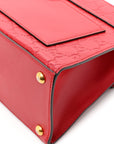 GCCIssima Signature Small Padlock Top Handle Bag Hibiscus Red