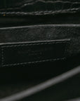 Calfskin Crocodile Embossed Medium Monochrome Monogram Sunset Black