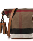 Canvas Mega Check Mini Ashby Tassel Crossbody Saddle Brown