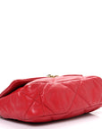 Lambskin Quilted Medium CHNL 19 Flap Red
