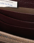 Grained Calfskin Zip Around Wallet Burgundy Black