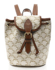 Triomphe Canvas Calfskin Mini Folco Backpack White