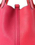 Taurillon Clemence Tri-Color Picotin Lock 18 PM Rose Extreme Rose Mexico Rouge De Coeur