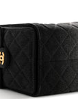 Washed Denim Quilted Small CHNL 25 Handbag Black