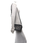 Pebbled Calfskin Small Soho Disco Bag Black