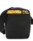 Calfskin Baroque Logo Messenger Bag Black
