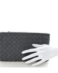 Nappa Intrecciato Small Zip Pouch Thunder