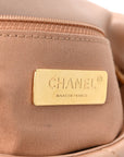 Shiny Lambskin Quilted Medium CHNL 19 Flap Beige