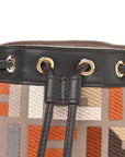 Kuban Canvas Vitello King F is FNDI FF Embroidered Mini Mon Tresor Bucket Bag Tartufo Ebano Multicolor
