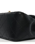 Lambskin Quilted Mini Rectangular Flap Black