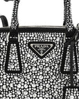 Satin Crystal Mini Galleria Double Zip Tote Metal