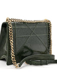 Ceramic Effect Deerskin Large D1ORama Flap Bag Malachite Green