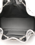 Metallic Caviar Quilted Mini CHNL 25 Handbag Anthracite