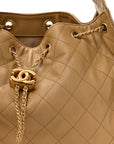 Caviar Quilted Medium CHNL 25 Handbag Dark Beige