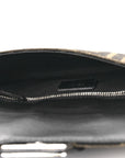 Recycled Fabric Jacquard Vitello Grace FF 1974 Baguette Belt Pouch Tobacco Moro Black