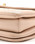 Lambskin Quilted Small Trendy Spirit Top Handle Bag Beige