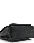 Crinkled Calfskin Matelasse Monogram Medium Niki Chain Satchel Black