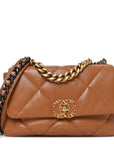 Lambskin Quilted Medium CHNL 19 Flap Brown