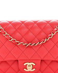 Caviar Quilted Medium Double Flap Red