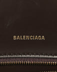 Used Calfskin Small Hourglass Top Handle Bag Brown