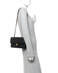 Lambskin Quilted Small Double Flap Black