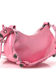 Patent Faux Leather Le Cagole Shoulder Bag XS Sweet Pink