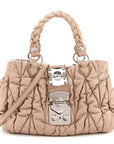 Metallic Nappa Matelasse Top Handle Satchel Cammeo
