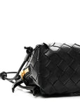 Calfskin Intrecciato Small Loop Top Handle Black