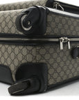 GG Supreme Monogram Four Wheel Suitcase Black