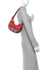 Nylon Horseshoe Crossbody Bag Crayon Red