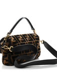 Shearling Vitello Dolce Macro FF 1974 Baguette Tobacco Black