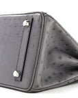 Ostrich Birkin 25 Gris Agate