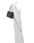 Lambskin Quilted Medium Double Flap Black
