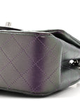 Iridescent Lambskin Quilted Mini Square Flap Dark Purple