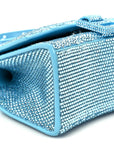 Strass Suede Hourglass Top Handle Bag XS Light Blue