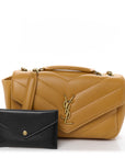 Lambskin Chevron Quilted Small Loulou Bag Sunflower