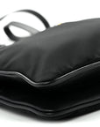 Tessuto Nylon Soft Calf Double Zip Crossbody Bag Black