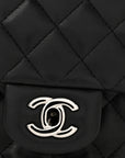 Lambskin Quilted Mini Square Flap Black