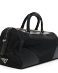 Nylon Saffiano Top Handle Bag Black