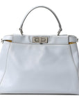 Vitello Morgan Shiny Nappa Medium Peekaboo Iconic Satchel Polvere Sunflower
