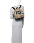 House Check Canvas Calfskin Small Nico Backpack Archive Beige
