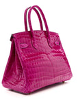 Shiny Niloticus Crocodile Birkin 30 Rose Scheherazade