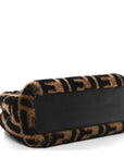 Shearling Nappa Macro FF 1974 Mini Peekaboo Iconic Satchel Tobacco Black
