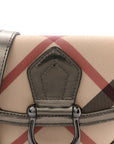Patent Nova Check Mini Crossbody Bag Pewter
