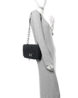 Vitello Soft Chain Flap Bag Black