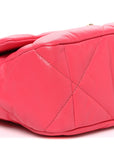 Lambskin Quilted Large CHNL 19 Flap Dark Pink