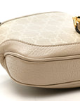 GG Supreme Monogram Textured Dollar Calfskin Mini Jackie 1961 Hobo Beige Mystic White Oatmeal
