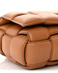 Nappa Maxi Intreccio Padded Cassette Crossbody Bag Caramel