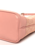 GG Supreme Monogram Textured Dollar Calfskin Web Small Ophidia Bucket Shoulder Bag Rose Pink